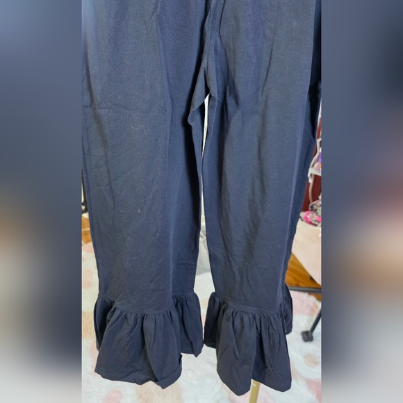 Matilda Jane Black Ruffle Crop Pants Stretch Sz Large New - Picture 6 of 7